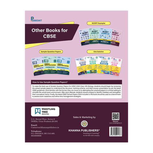 Parikshit CBSE Class 12th Biology 15 Sample Question Papers for 2026 Board Exam