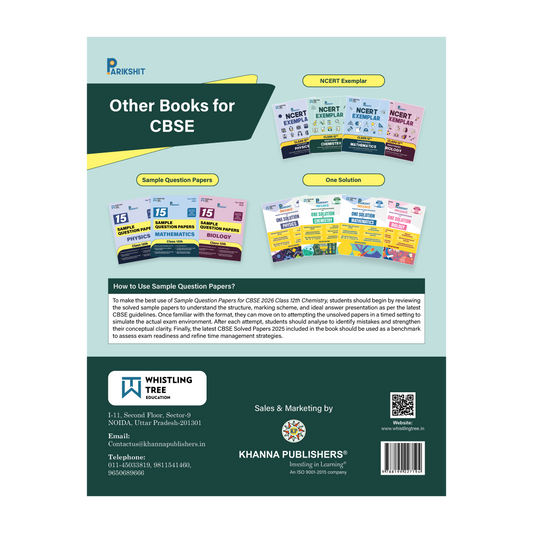 Parikshit CBSE Class 12th Chemistry 15 Sample Question Papers for 2026 Board Exam